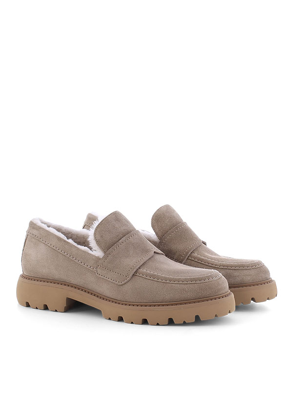 LOAFERSY PRINT BEŻOWE