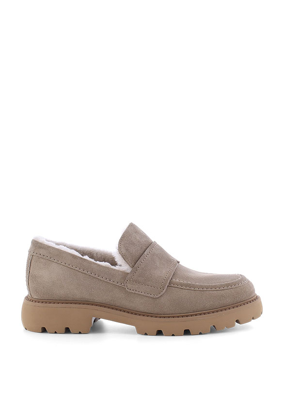LOAFERSY PRINT BEŻOWE