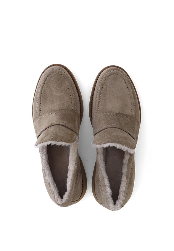 LOAFERSY PRINT BEŻOWE