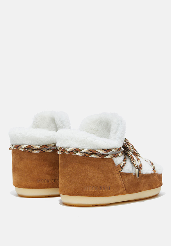 BUTY ZIMOWE PUMPS SHEARLING BIAŁO-BRĄZOWE