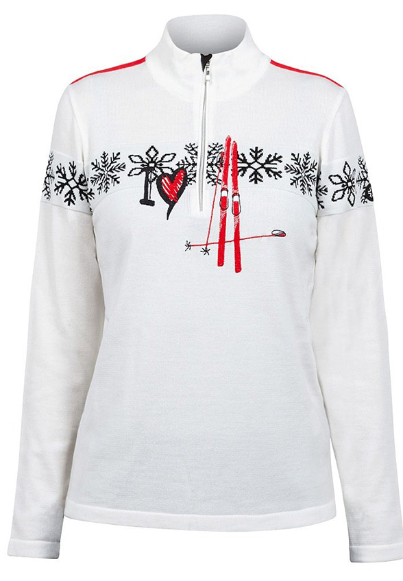 SWETER TERMOIZOLACYJNY Z NADRUKIEM BIAŁY