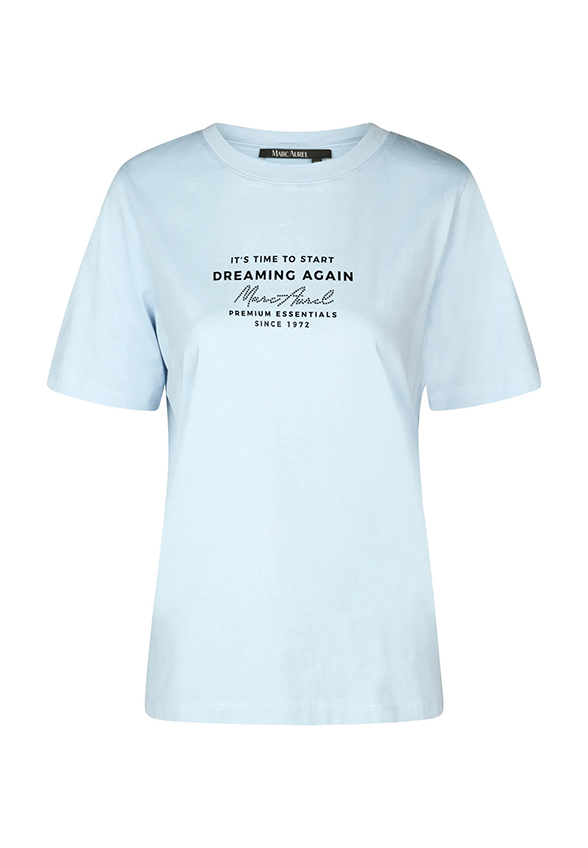 T-SHIRT Z NAPISEM NIEBIESKI