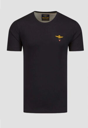 T-SHIRT Z MINIMALISTYCZNYM LOGO CZARNY