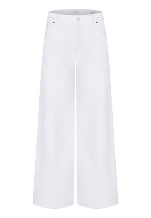 SPODNIE JEANSOWE PALAZZO KREMOWE