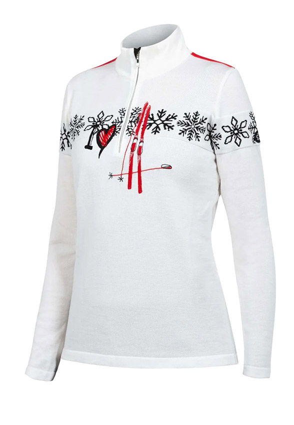SWETER TERMOIZOLACYJNY Z NADRUKIEM BIAŁY
