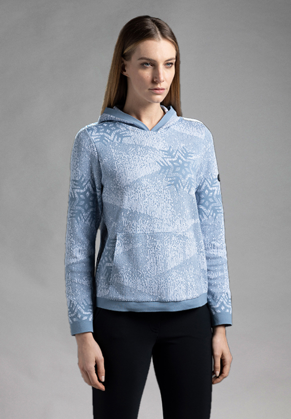 SWETER Z KAPTUREM TERMOZOLACYJNY NIEBIESKI