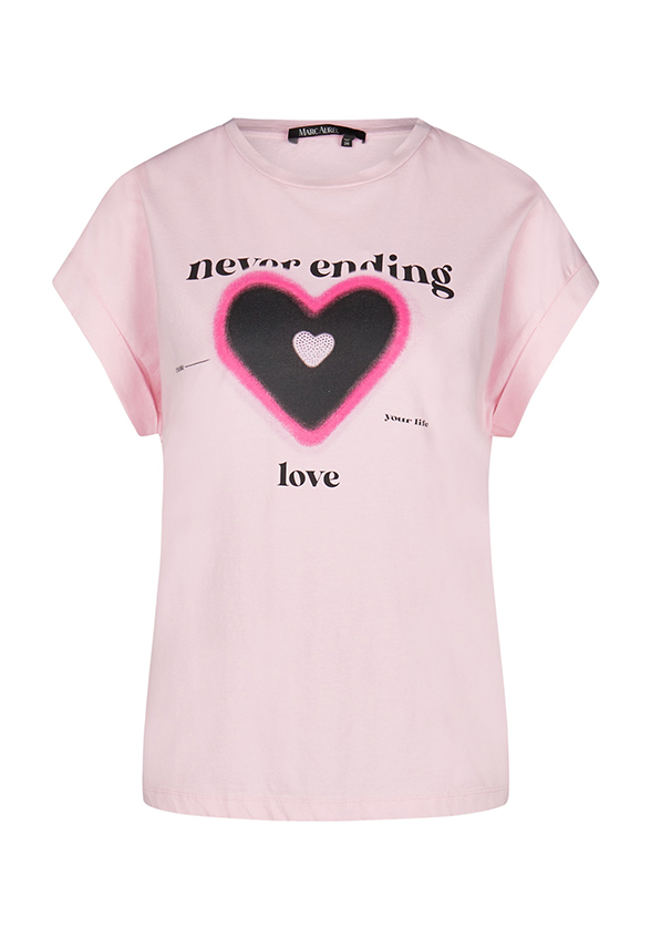 T-SHIRT Z NADRUKIEM RÓŻOWY