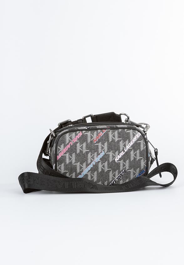 TOREBKA K/MONOGRAM PRINT SZARA