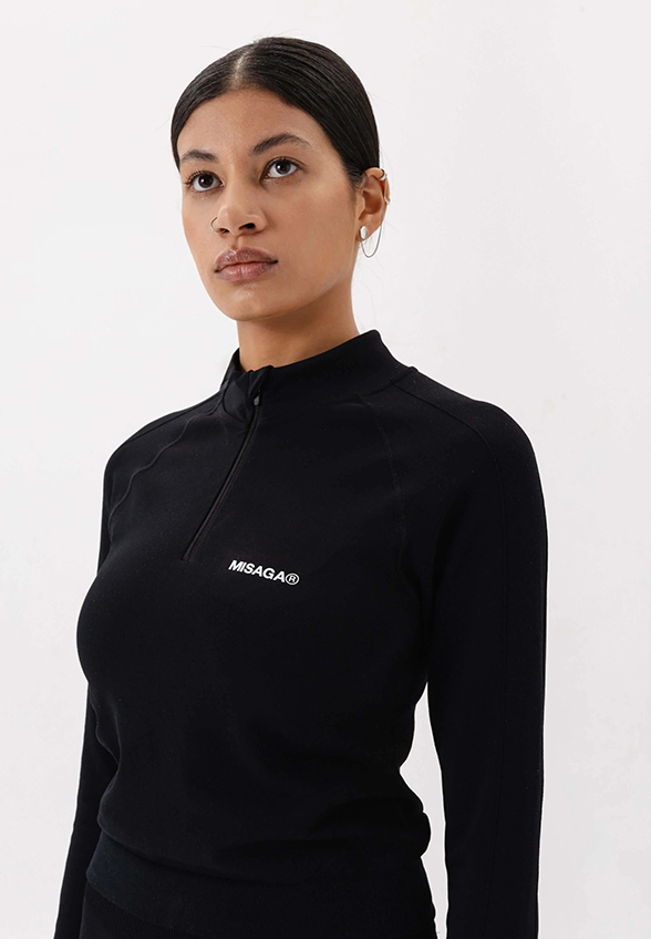 LONGSLEEVE Z ZAMKIEM CZARNY
