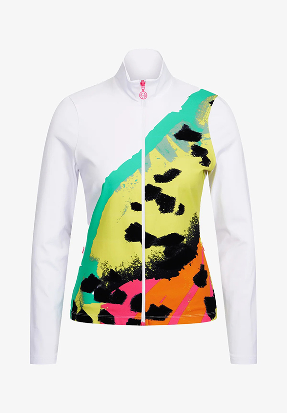BLUZA SPORTOWA ZE STÓJKĄ BIAŁA