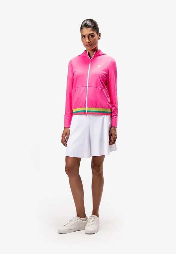 BLUZA GOLFOWA ZE STÓJKĄ RÓŻOWA