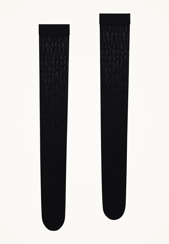 SKARPETKI W LACE KNEE-HIGH CZARNE