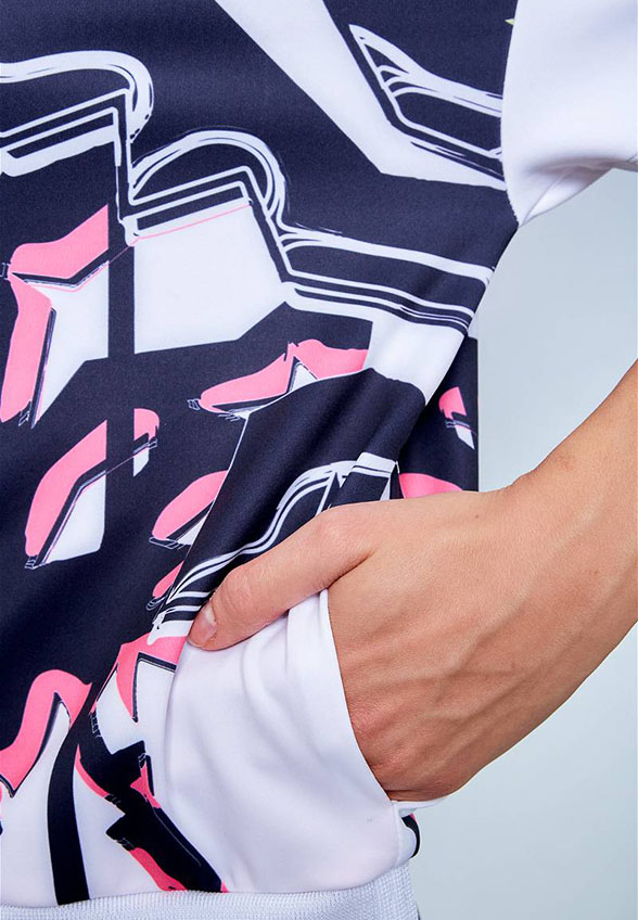 BLUZA SPORTOWA KRÓTKA BIAŁO-GRANATOWA