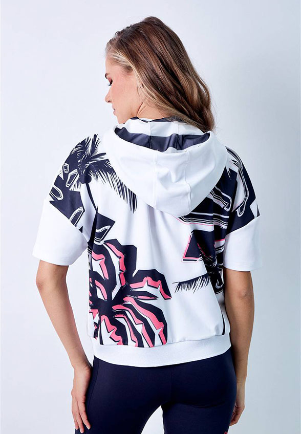 BLUZA SPORTOWA KRÓTKA BIAŁO-GRANATOWA