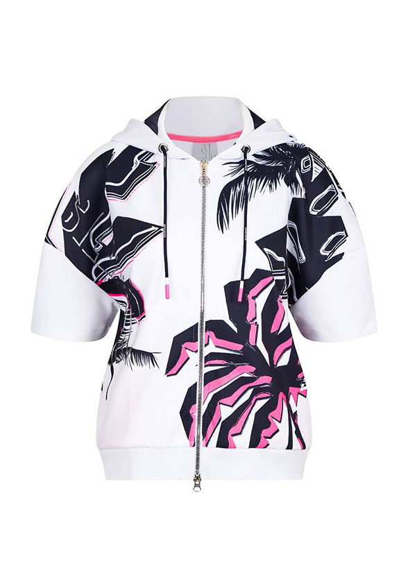 BLUZA SPORTOWA KRÓTKA BIAŁO-GRANATOWA