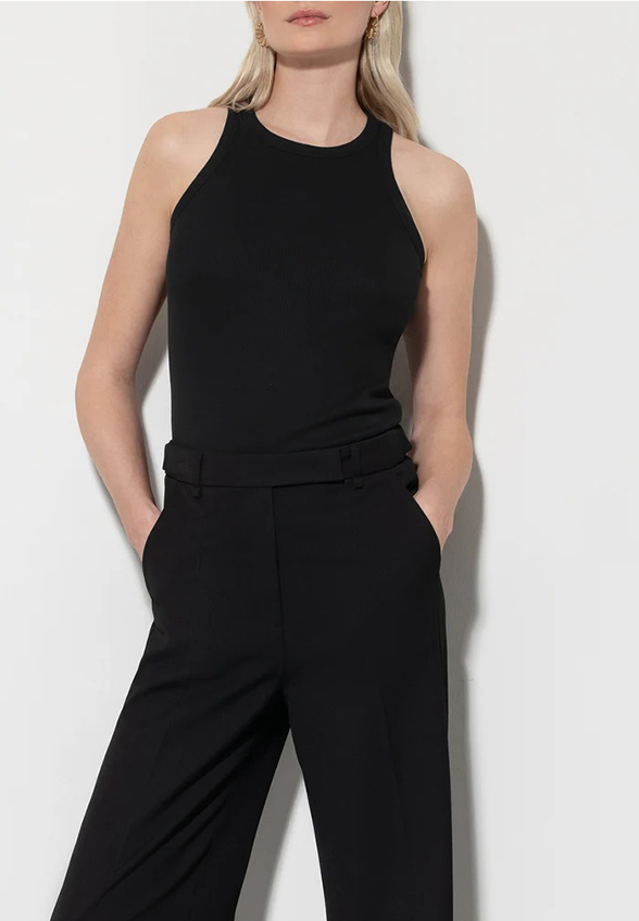 TANK TOP PRĄZKOWANY CZARNY