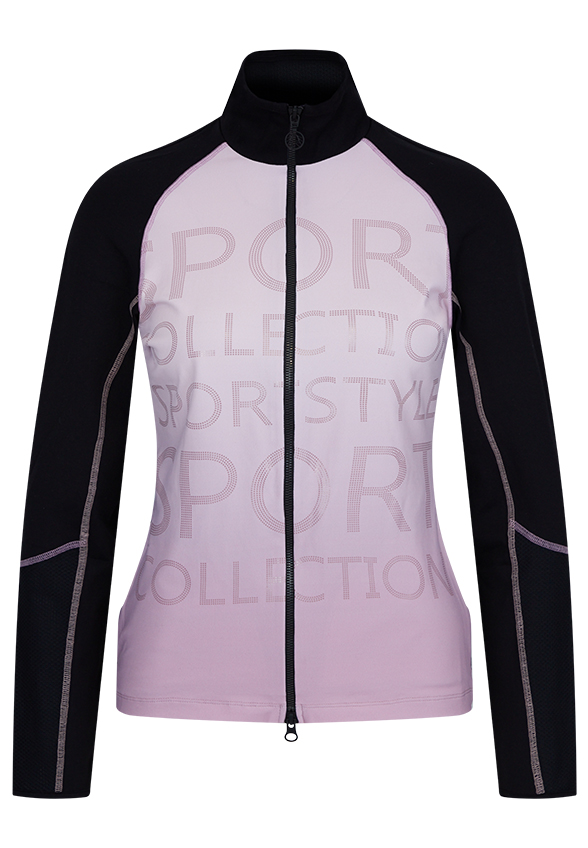 BLUZA Z NADRUKIEM RÓŻOWO-CZARNA