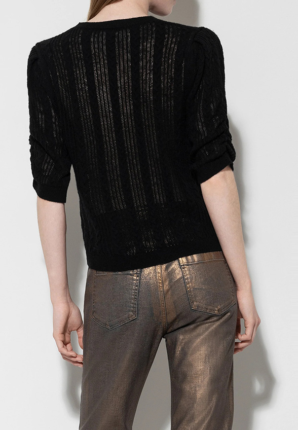 SWETER Z MIESZANKI ALPAKI CZARNY