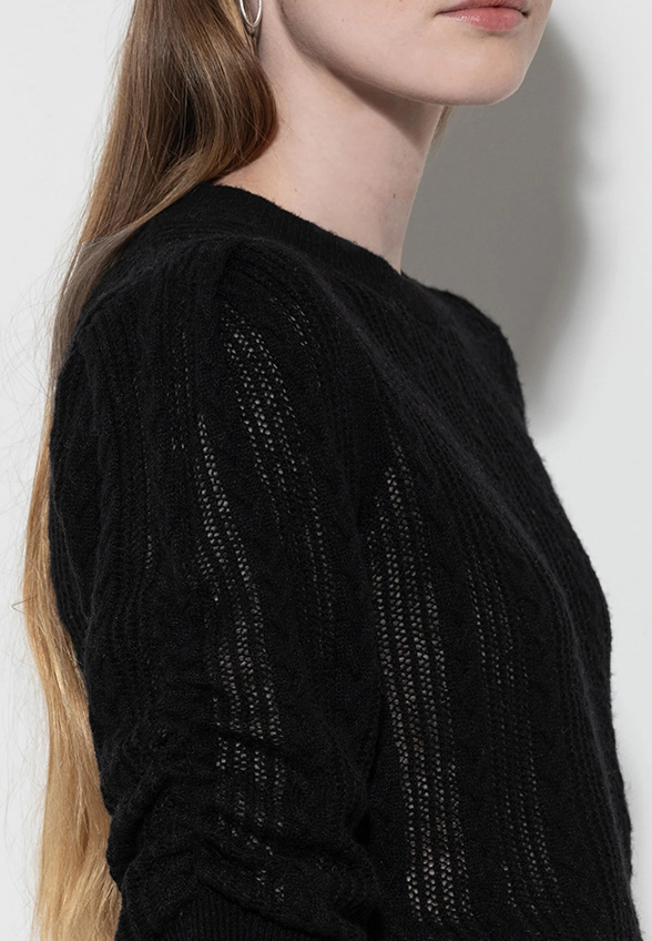 SWETER Z MIESZANKI ALPAKI CZARNY