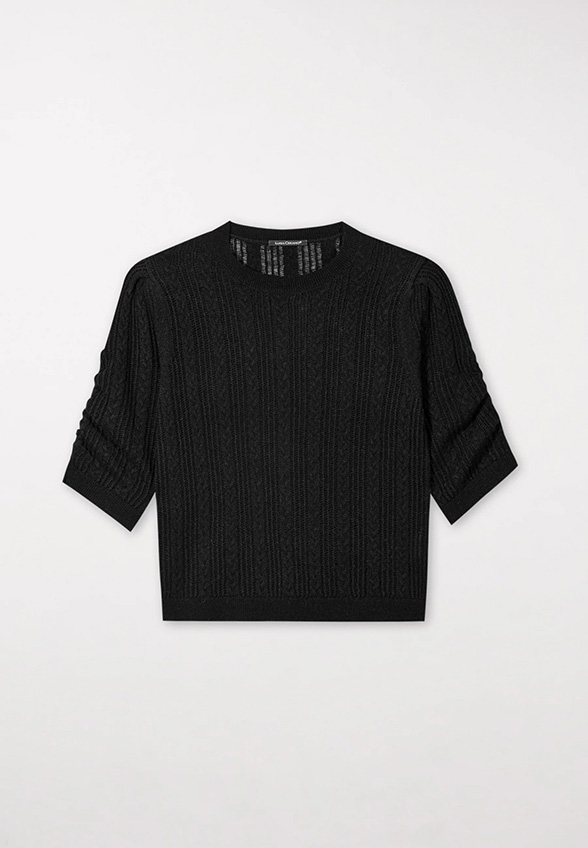 SWETER Z MIESZANKI ALPAKI CZARNY