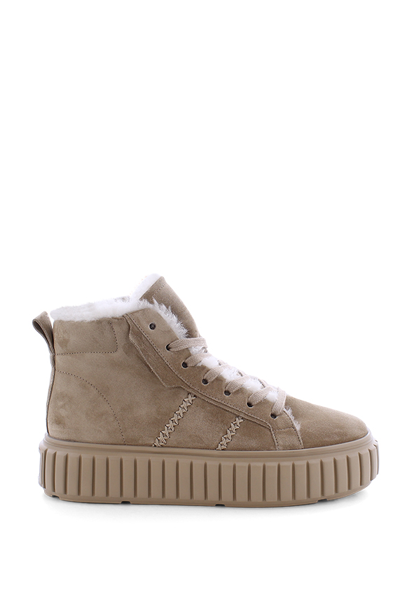 SNEAKERSY ZAP Z WYSOKĄ CHOLEWKĄ ORZECHOWE