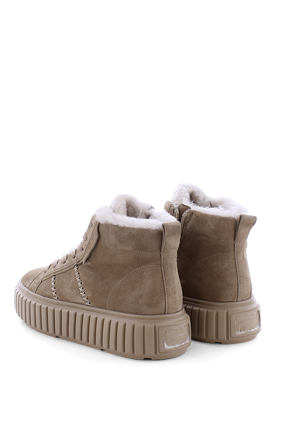 SNEAKERSY ZAP Z WYSOKĄ CHOLEWKĄ ORZECHOWE