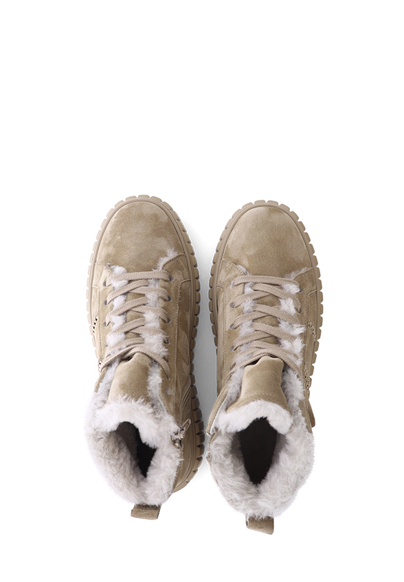 SNEAKERSY ZAP Z WYSOKĄ CHOLEWKĄ ORZECHOWE