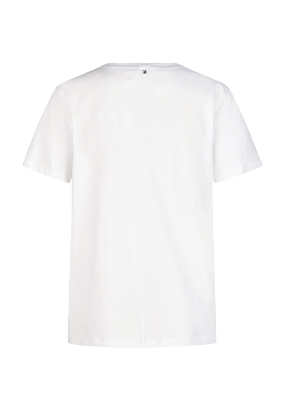 T-SHIRT Z OZDOBNĄ APLIKACJĄ BIAŁY