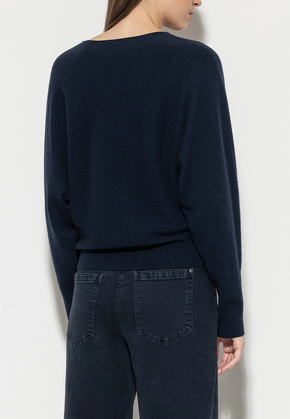 SWETER Z MIESZANKI KASZMIRU GRANATOWY