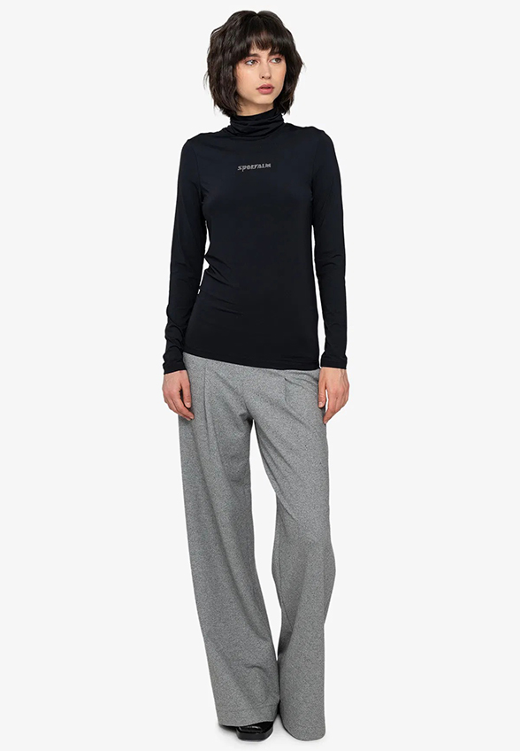 LONGSLEEVE Z GOLFEM I NAPISEM CZARNY