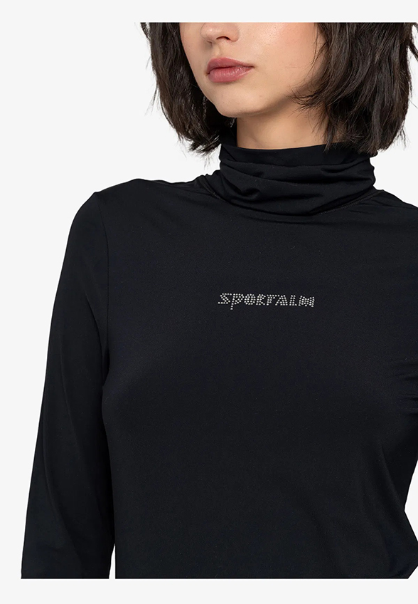 LONGSLEEVE Z GOLFEM I NAPISEM CZARNY