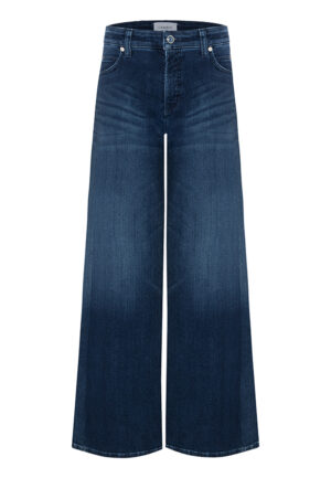 SPODNIE JEANSOWE PALAZZO CROPPED CIEMNO-NIEBIESKIE