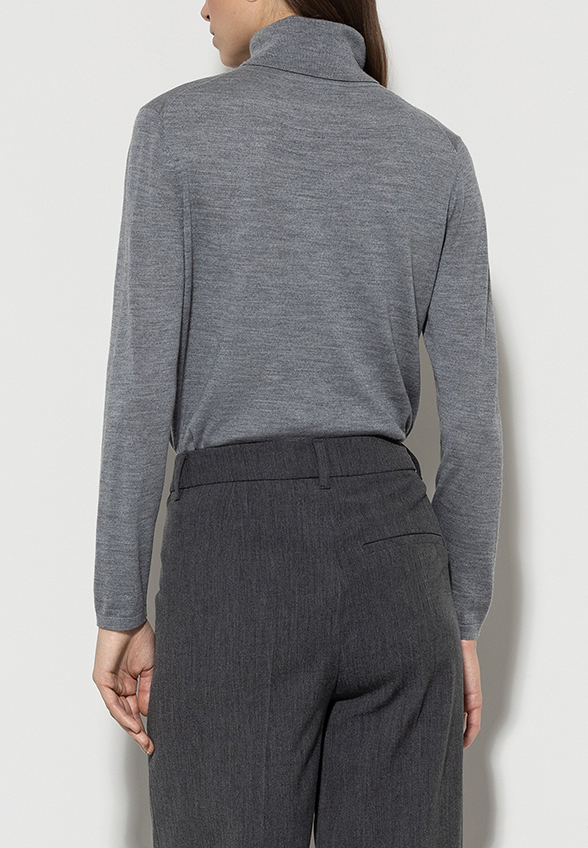 SWETER JEDWABNY Z GOLFEM SZARY