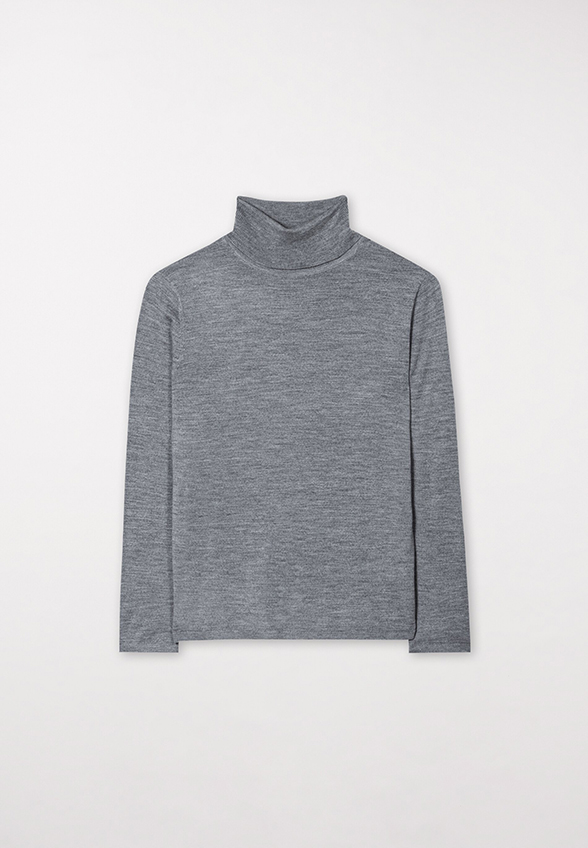 SWETER JEDWABNY Z GOLFEM SZARY