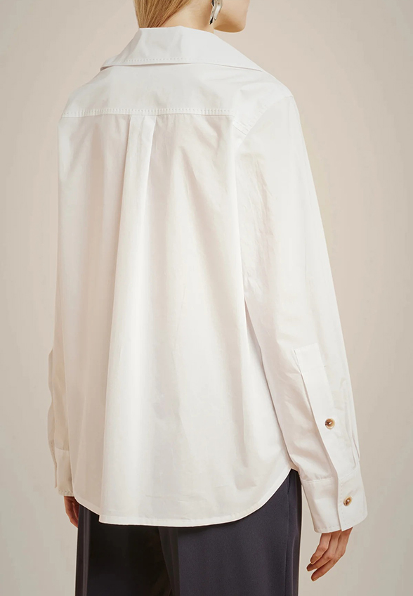 KOSZULA BAWEŁNIANA V-NECK BIAŁA