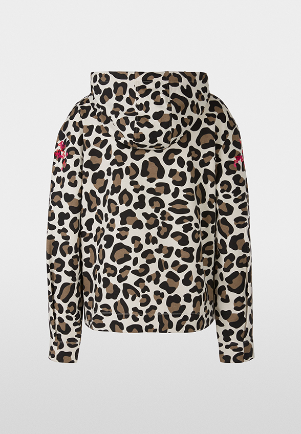 BLUZA Z NADRUKIEM W PANTERKĘ BEŻOWA