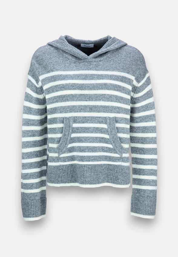 BLUZA DZIANINOWA WEŁNIANO-KASZMIROWA SZARA