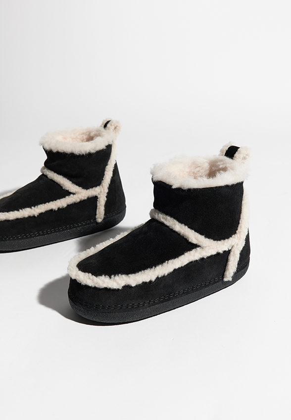 ŚNIEGOWCE CLASSIC SHEARLING LOW CZARNE