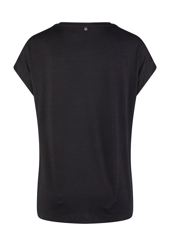 T-SHIRT Z DEKORACYJNYMI DŻETAMI CZARNY