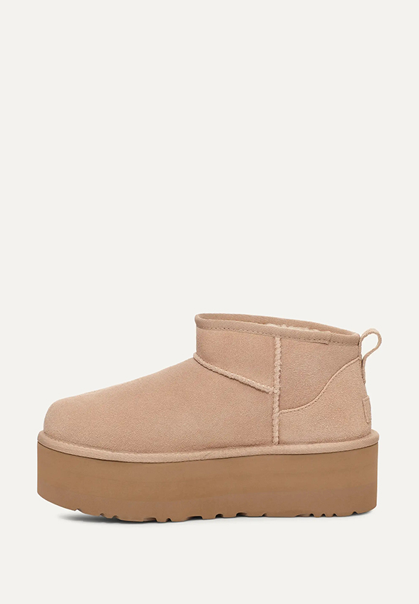 BUTY CLASSIC ULTRA MINI PLATFOFM BEŻOWE