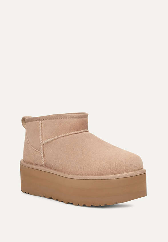 BUTY CLASSIC ULTRA MINI PLATFOFM BEŻOWE