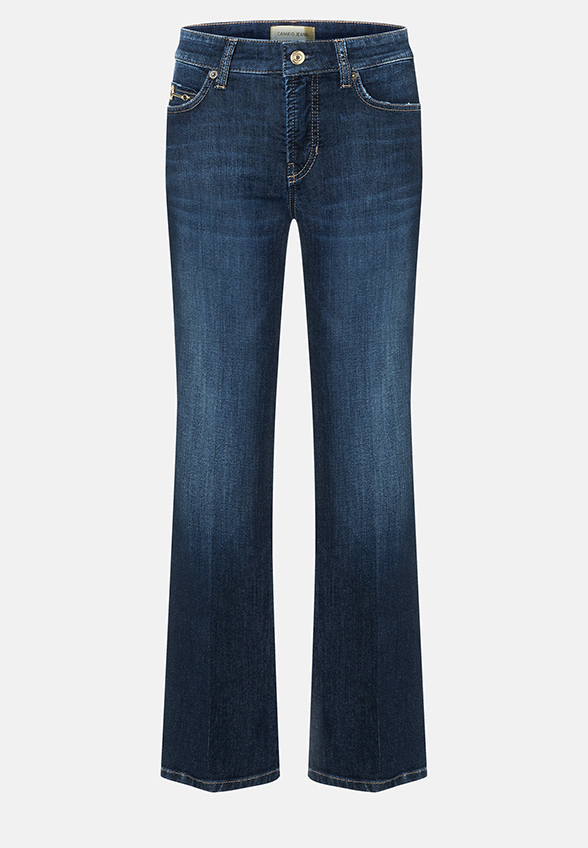 SPODNIE JEANSOWE FRANCESCA FLARED FIT CROPPED CIEMNO-NIEBIESKIE