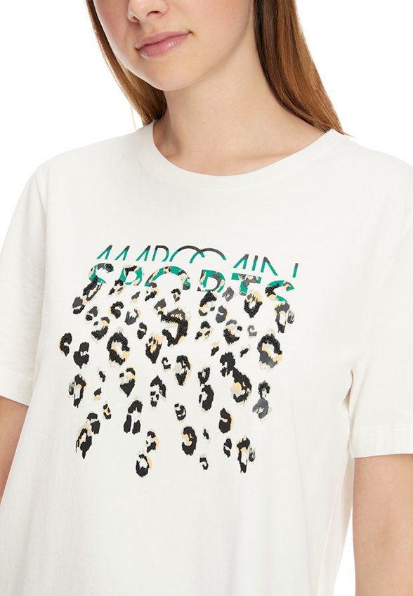 T-SHIRT Z CZYSTEJ BAWEŁNY Z NADRUKIEM BIAŁY