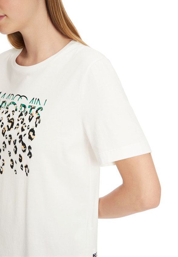 T-SHIRT Z CZYSTEJ BAWEŁNY Z NADRUKIEM BIAŁY