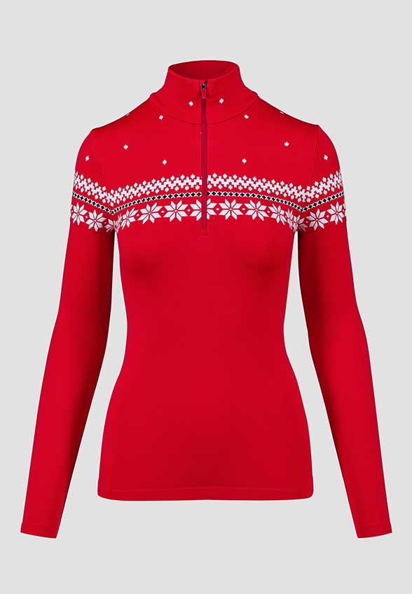 GOLF NARCIARSKI Z WZOREM CZERWONY
