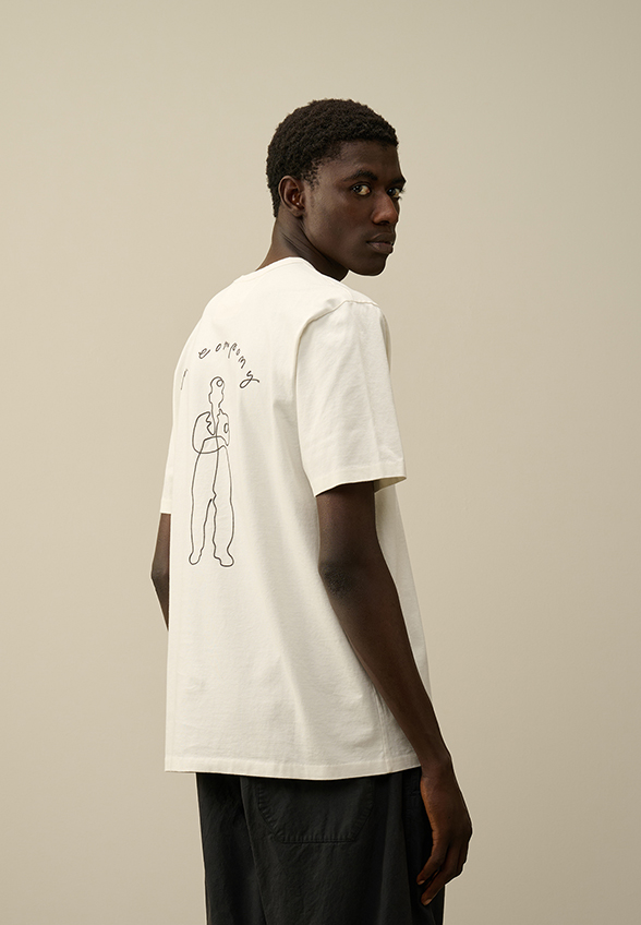 T-SHIRT Z HAFTOWANĄ GRAFIKĄ BIAŁY