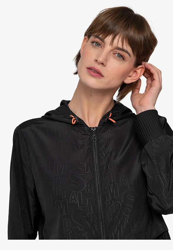 BLUZA Z TŁOCZONEJ TAFTY CZARNA