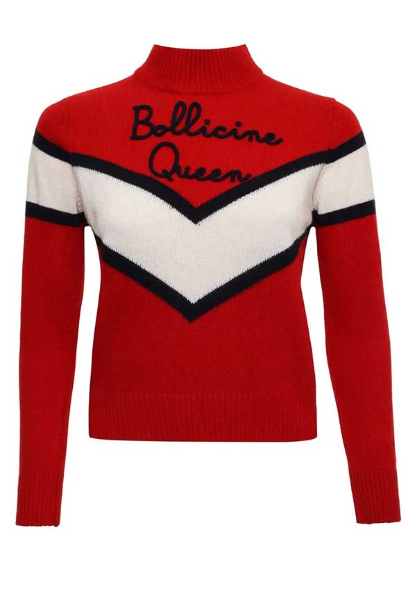 SWETER BOLLICINE QUEEN V CZERWONY