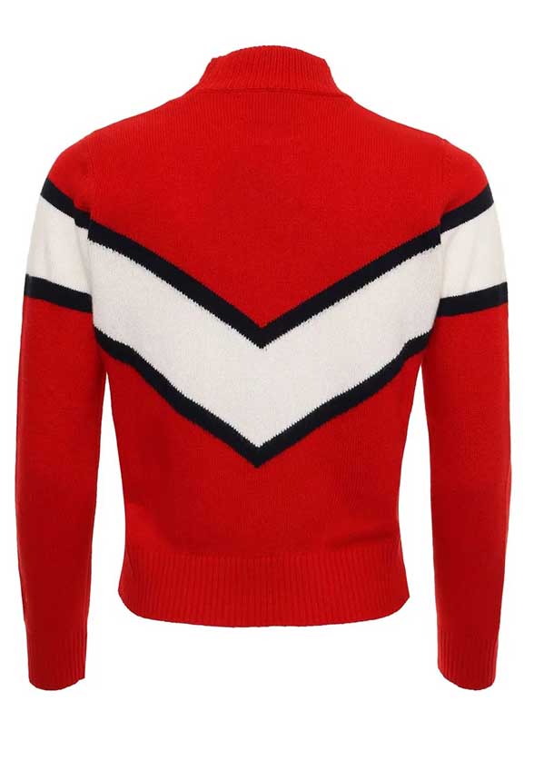 SWETER BOLLICINE QUEEN V CZERWONY