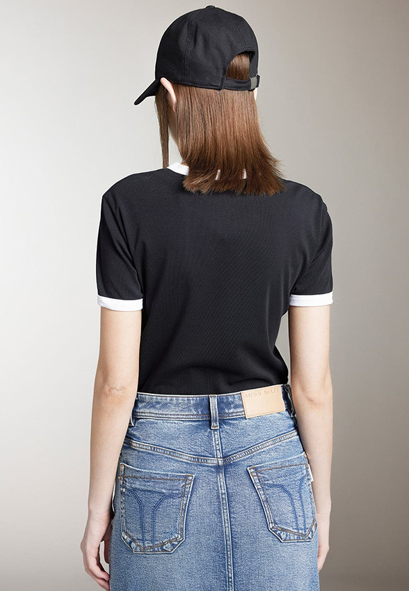 T-SHIRT Z LOGO W STYLU VINTAGE CZARNY